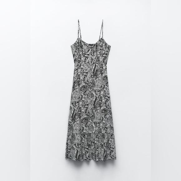 ZARA PRINTED RUSTIC MIDI DRESS - Picture 5 of 7